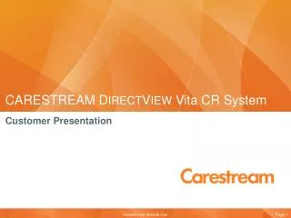 CARESTREAM D IRECT V IEW Vita CR System
