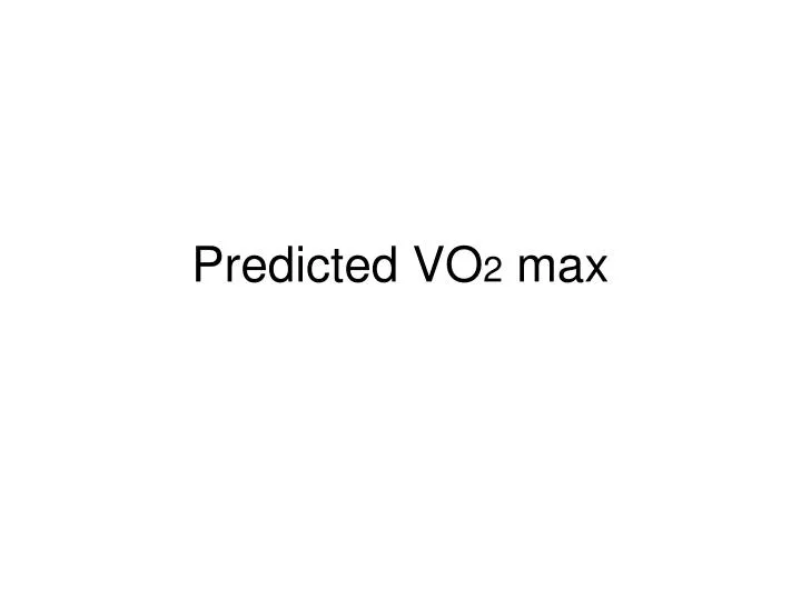 predicted vo 2 max