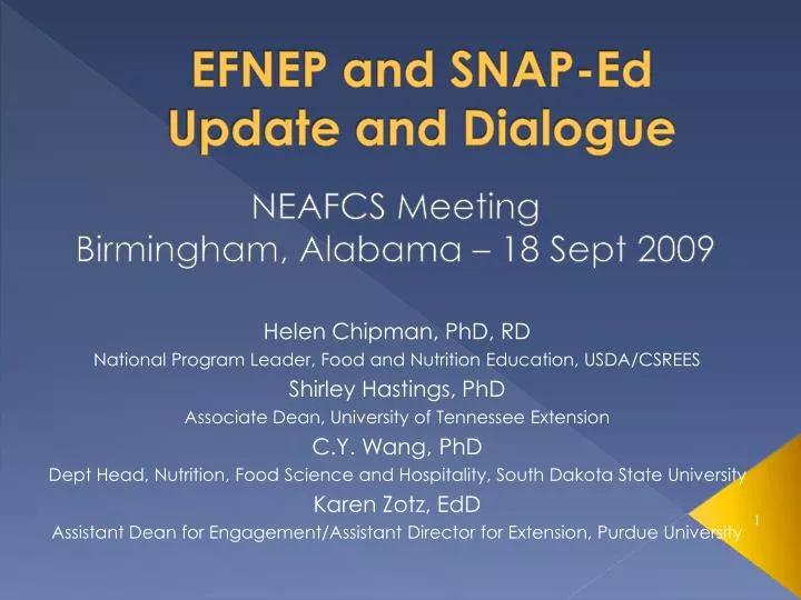 efnep and snap ed update and dialogue