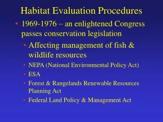 Habitat Evaluation Procedures
