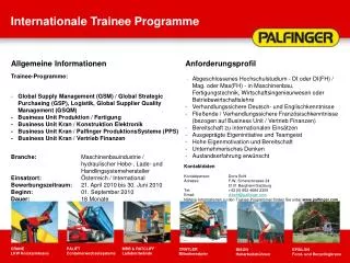 internationale trainee programme