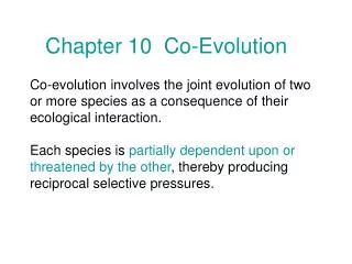 Chapter 10 Co-Evolution
