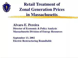 Retail Treatment of Zonal Generation Prices in Massachusetts