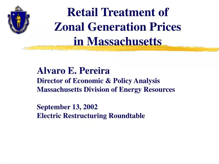retail treatment of zonal generation prices in massachusetts
