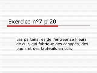 Exercice n°7 p 20