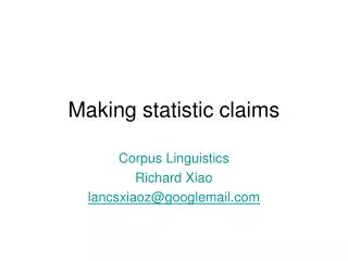 Making statistic claims