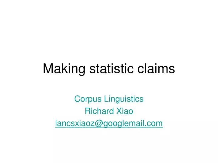 making statistic claims
