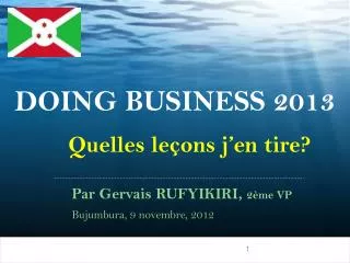 DOING BUSINESS 2013
