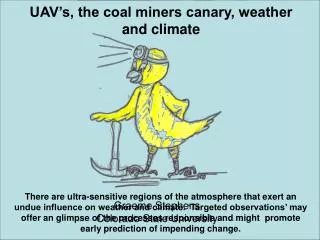 UAV’s, the coal miners canary, weather and climate