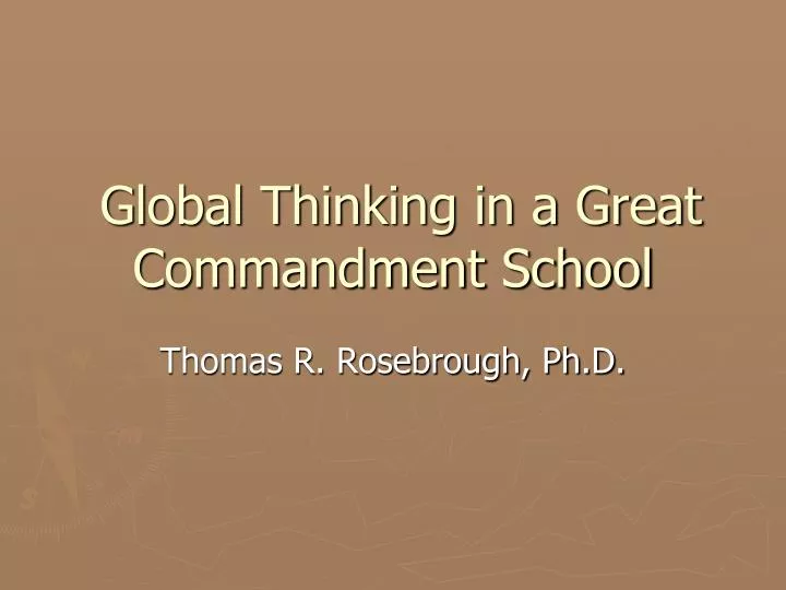 global thinking in a great commandment school