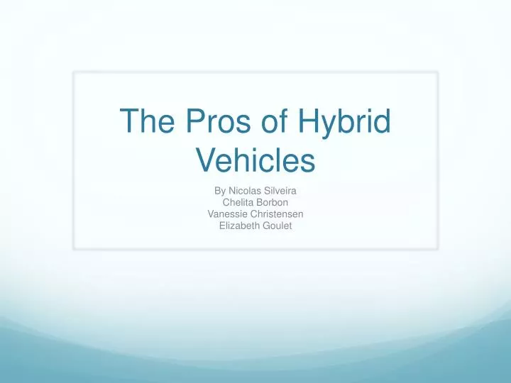 the pros of hybrid vehicles