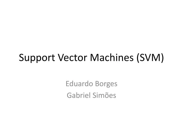 support vector machines svm