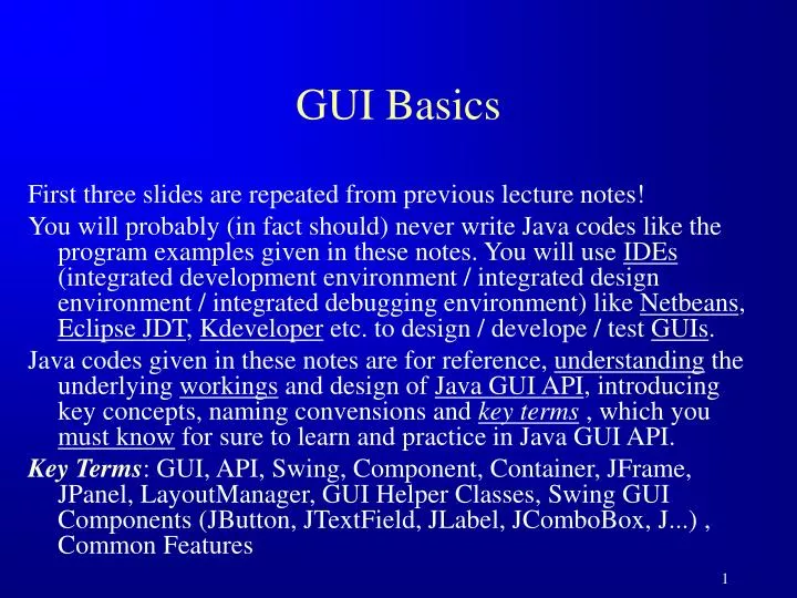 gui basics