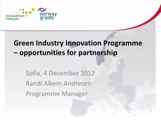 Green Industry Innovation Programme – opportunities for partnership