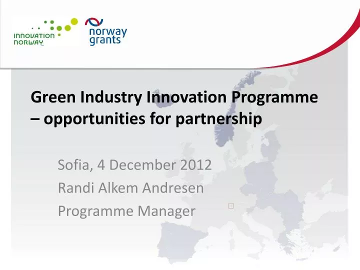 green industry innovation programme opportunities for partnership