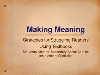 making meaning