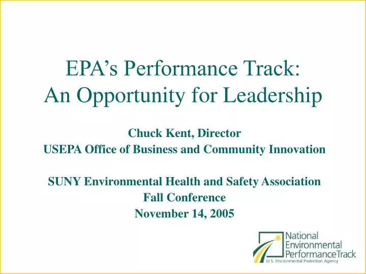 epa s performance track an opportunity for leadership