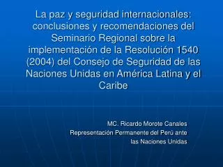 mc ricardo morote canales representaci n permanente del per ante las naciones unidas