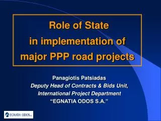 Role of State in implementation of major PPP road projects