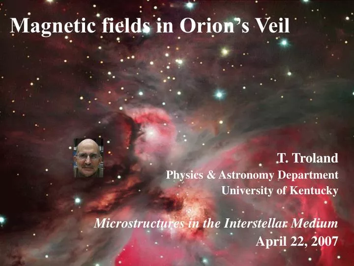 magnetic fields in orion s veil