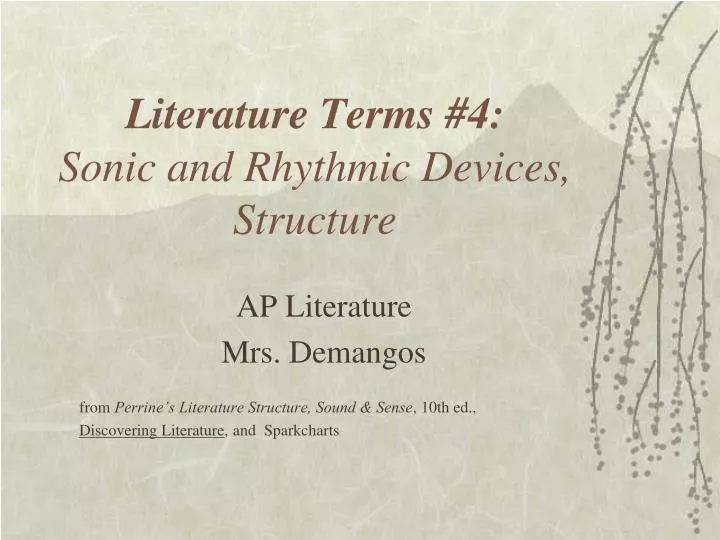 literature terms 4 sonic and rhythmic devices structure