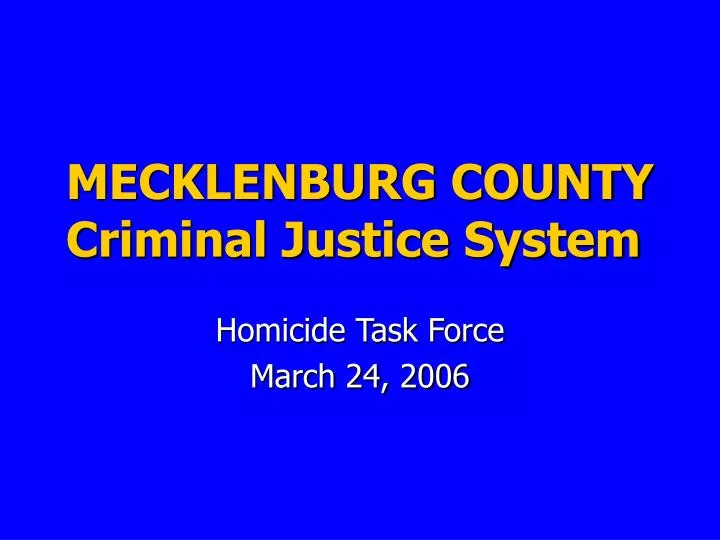 mecklenburg county criminal justice system