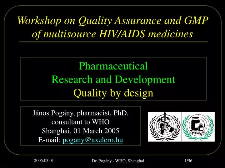 j nos pog ny pharmacist phd consultant to who shanghai 01 march 2005 e mail pogany@axelero hu