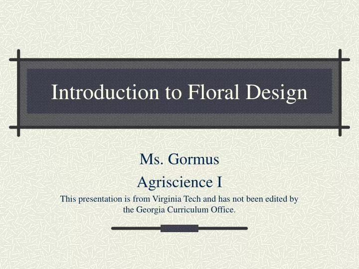 introduction to floral design