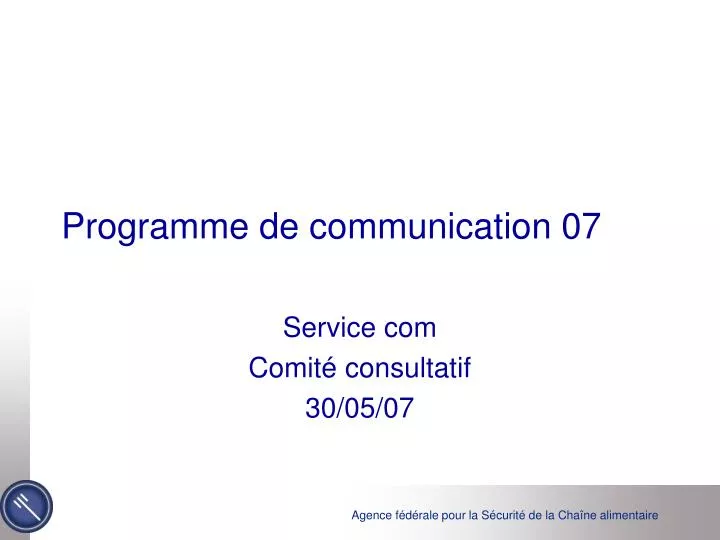 programme de communication 07