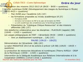 o rdre du jour