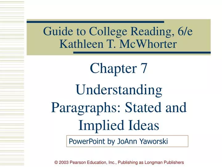 guide to college reading 6 e kathleen t mcwhorter
