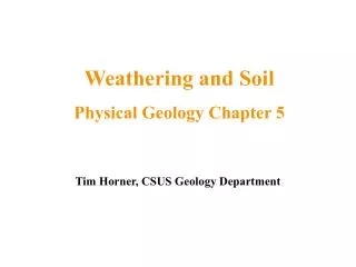 Tim Horner, CSUS Geology Department