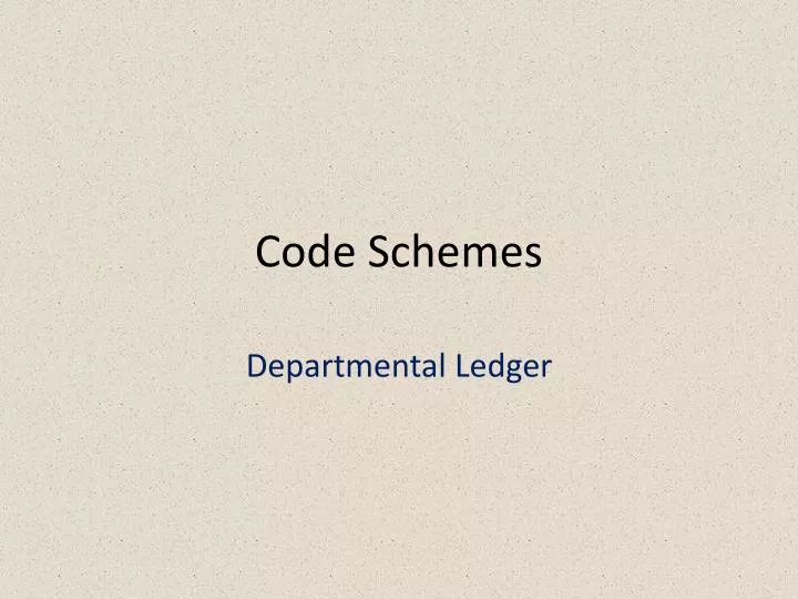 code schemes