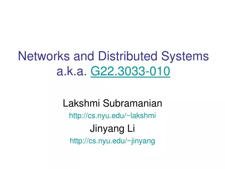networks and distributed systems a k a g22 3033 010