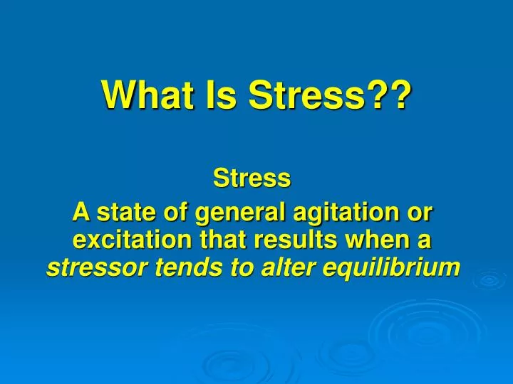 what is stress