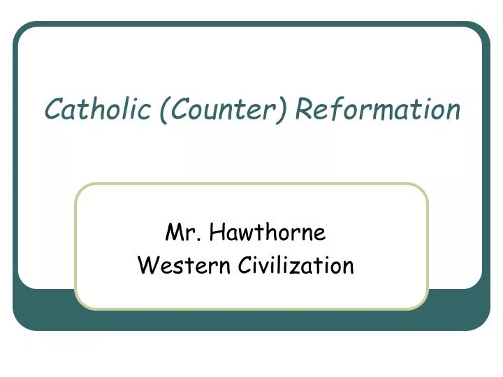 catholic counter reformation