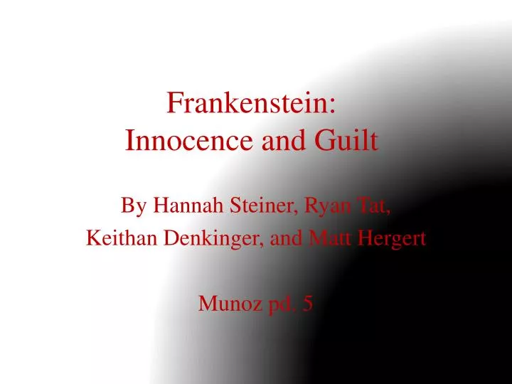 frankenstein innocence and guilt
