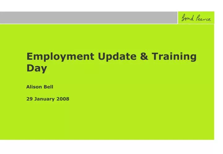 employment update training day