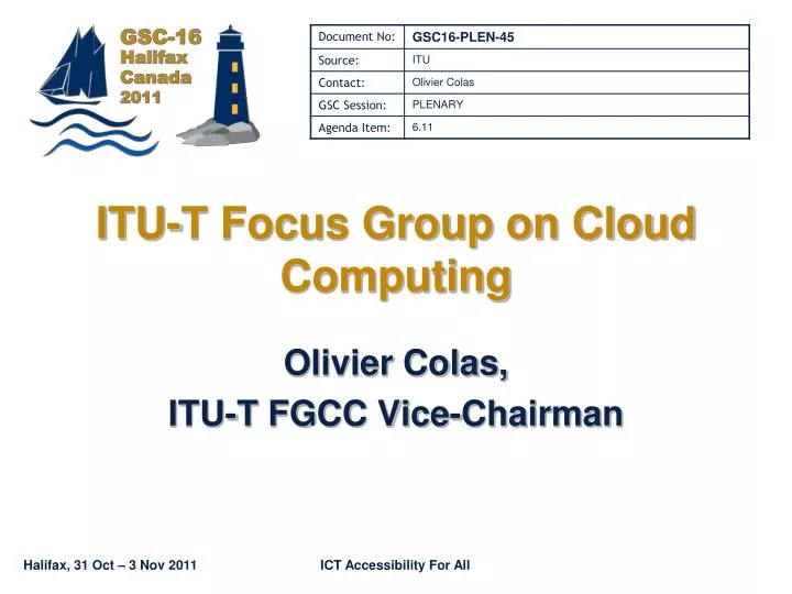 itu t focus group on cloud computing