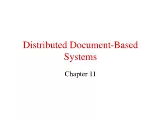Distributed Document-Based Systems