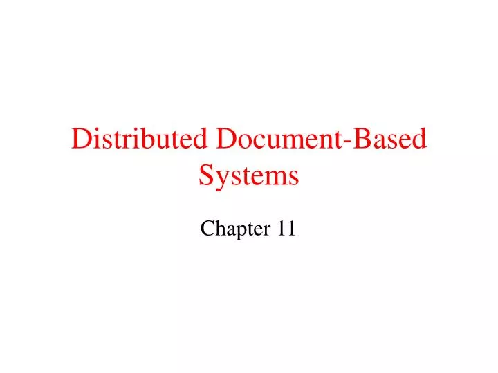 distributed document based systems