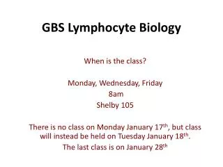 GBS Lymphocyte Biology