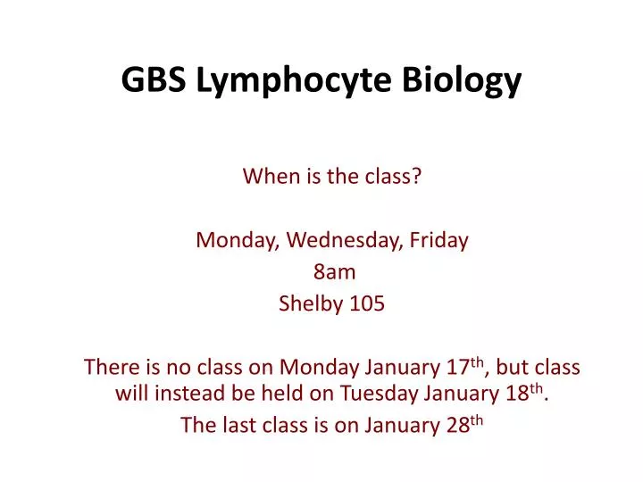 gbs lymphocyte biology