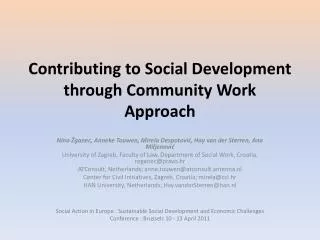 Contributing to Social Development through Community Work Approach