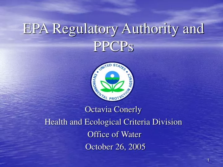 epa regulatory authority and ppcps