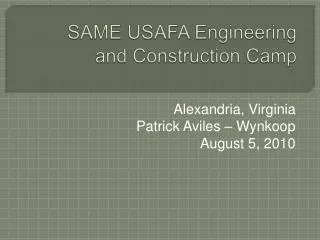 SAME USAFA Engineering and Construction Camp