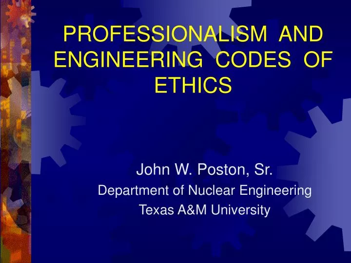 professionalism and engineering codes of ethics