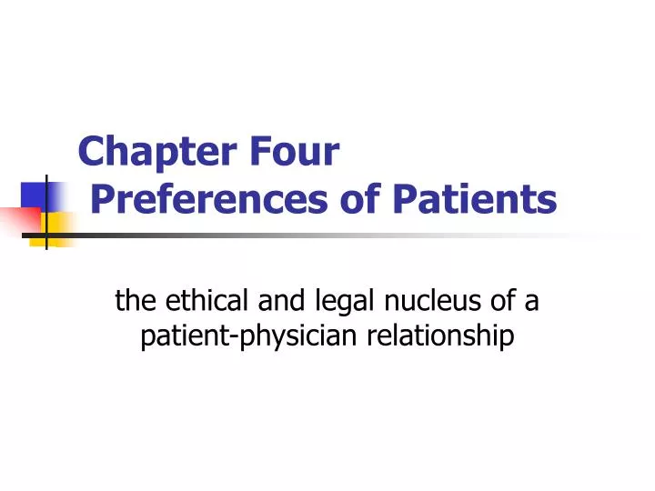 chapter four preferences of patients
