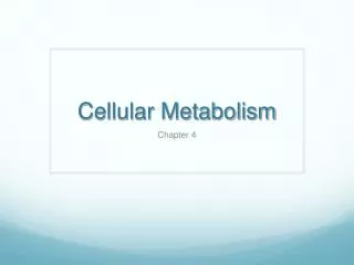 Cellular Metabolism