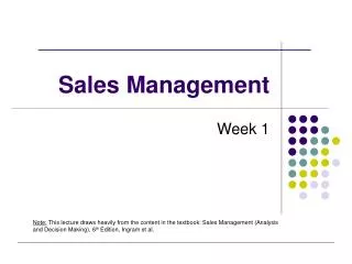 Sales Management